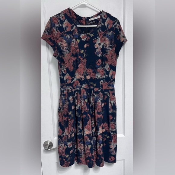 Peruvian Connection Floral Cotton Jersey Pocket Dress M - Picture 2 of 5